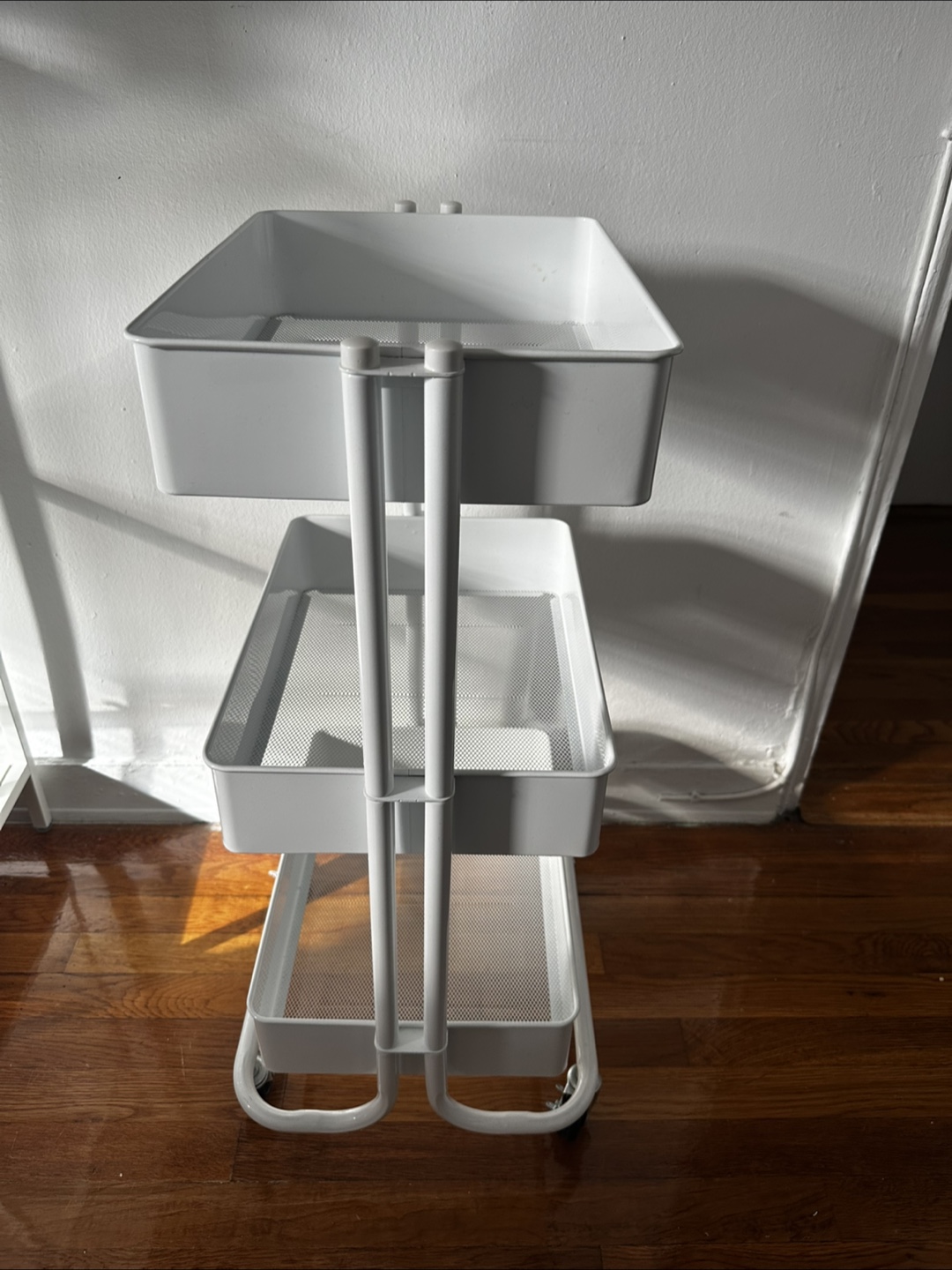 White 3-Tier Rolling Cart - photo 4