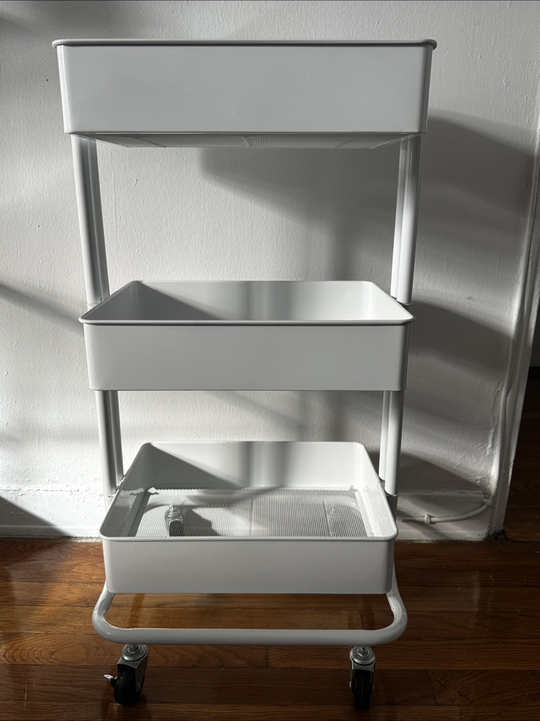White 3-Tier Rolling Cart - photo 3