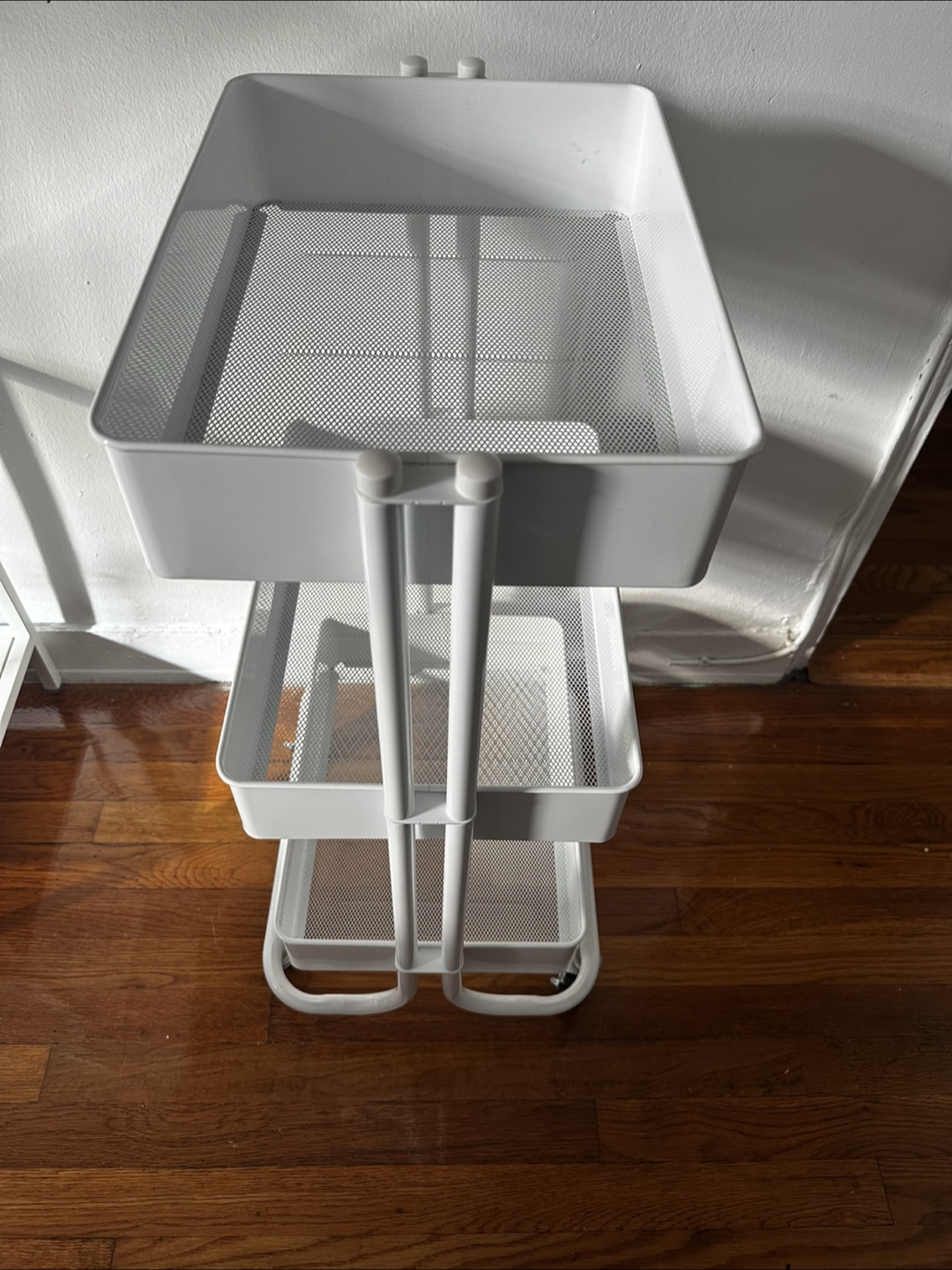 White 3-Tier Rolling Cart - photo 2