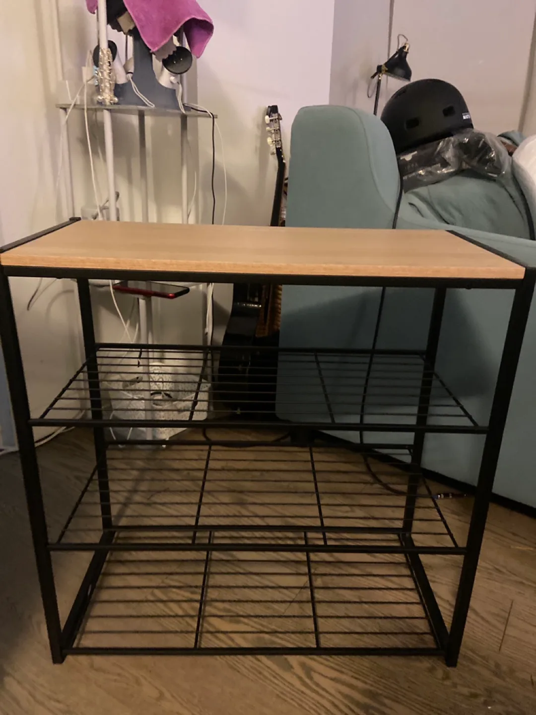 3-Tier brand new end table with 3 rack storage shelves image indicator(2)