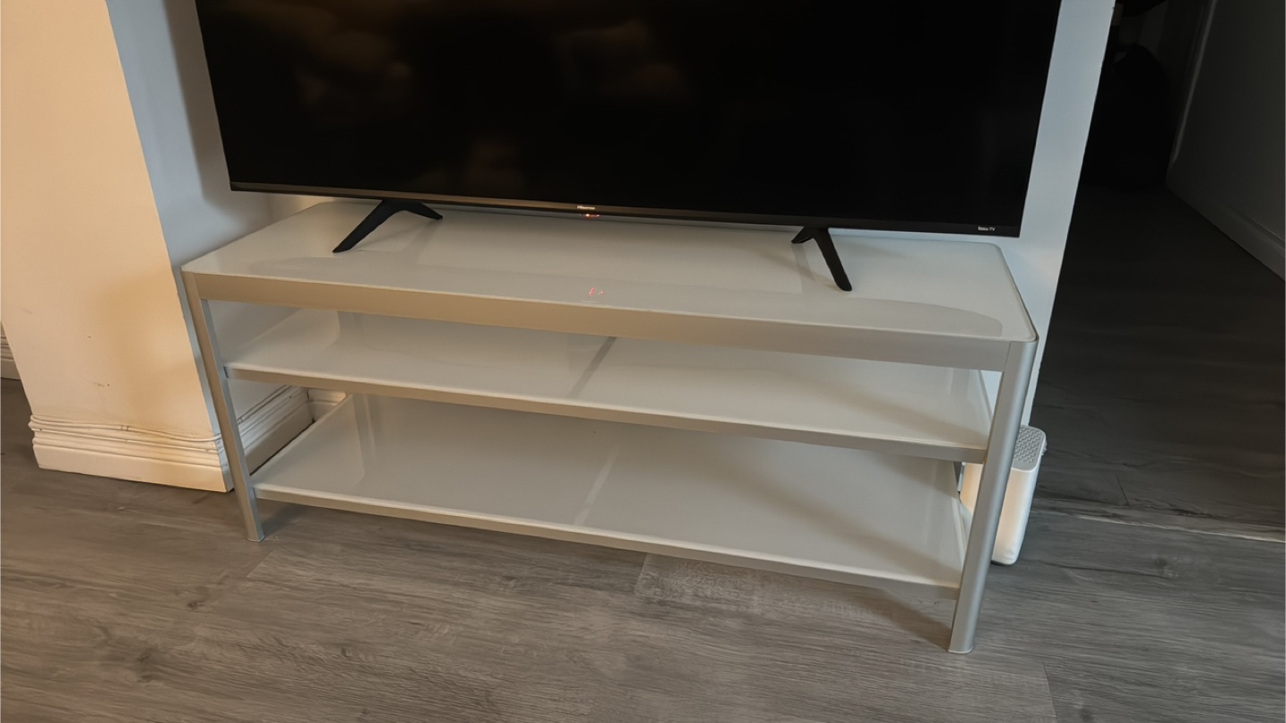 Modern TV Stand with Glass Shelves - photo 3