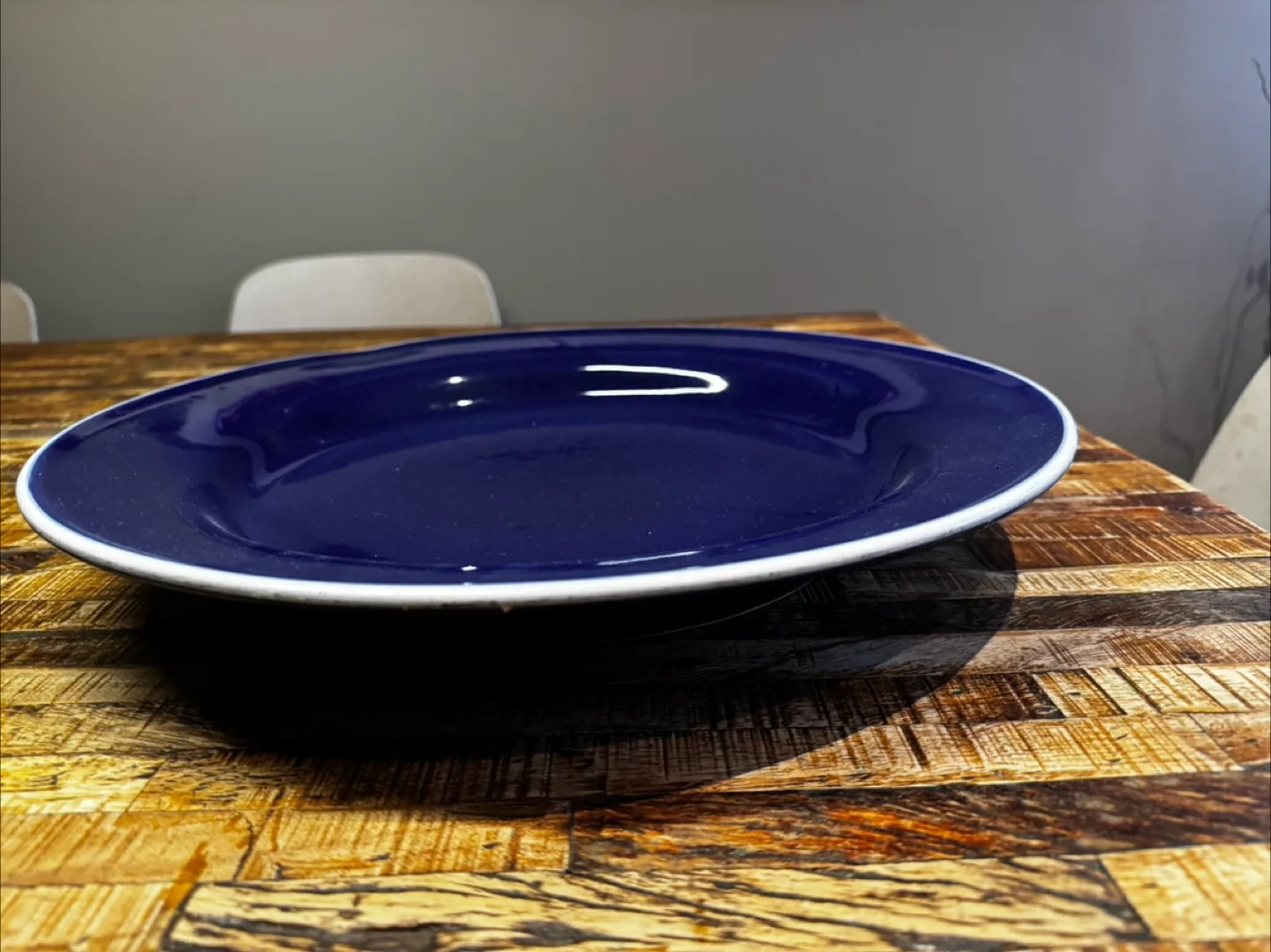 💚 Large Blue Ceramic Serving Plate - 16” image indicator(2)
