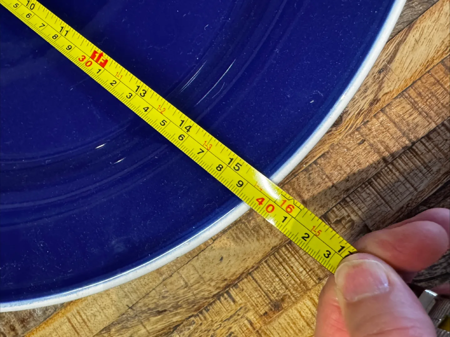 💚 Large Blue Ceramic Serving Plate - 16” image indicator(5)