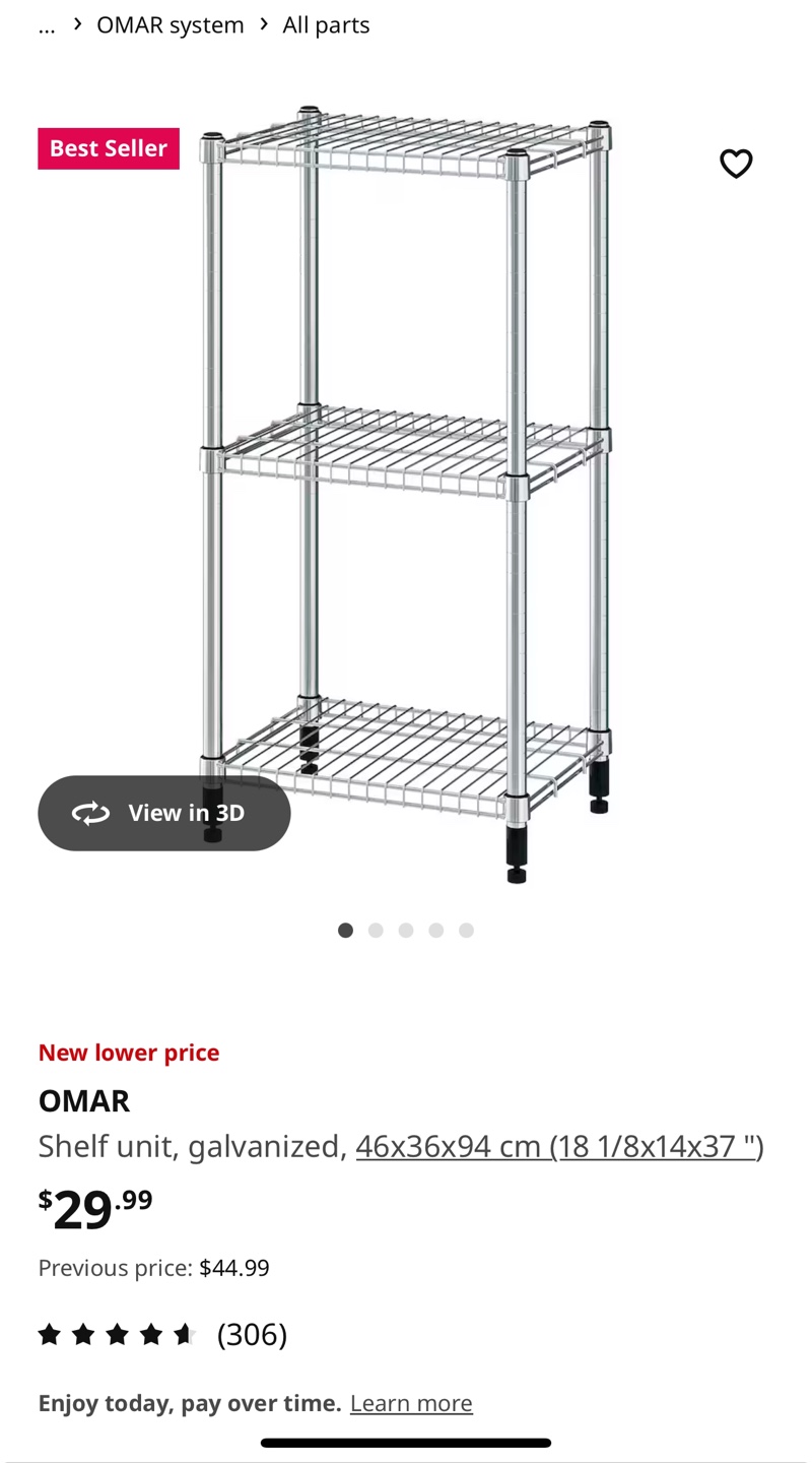IKEA OMAR 3-Shelf Shelving Unit _ASAP PICK UP - photo 5