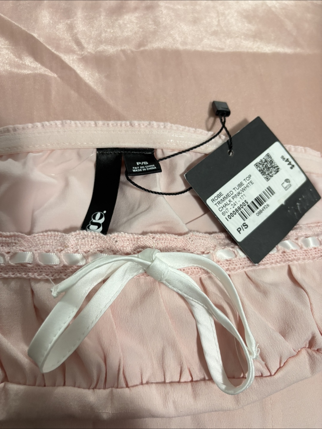 Pink Tube Top Garage with Lace Detail
