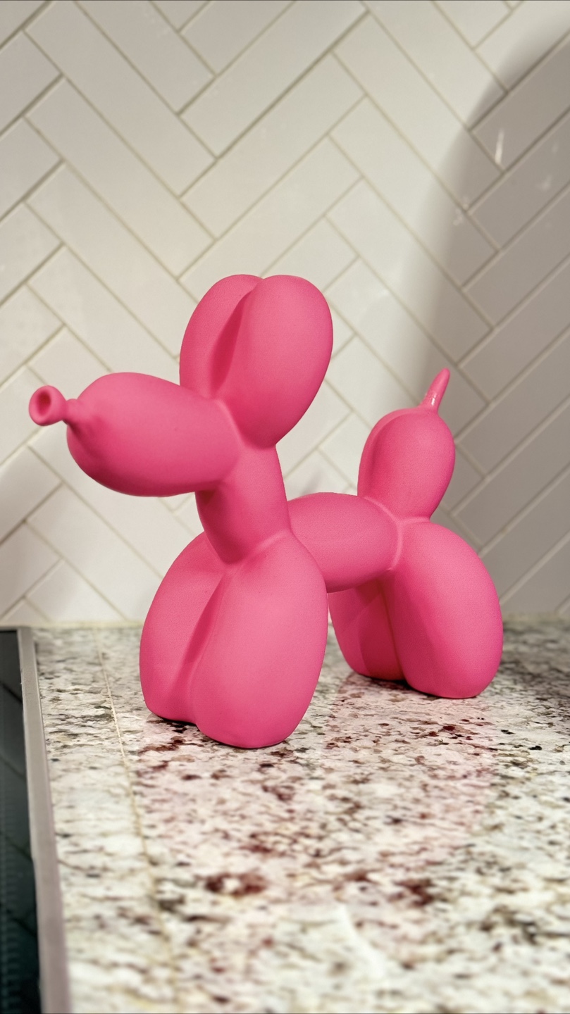Pink Balloon Dog Figurine