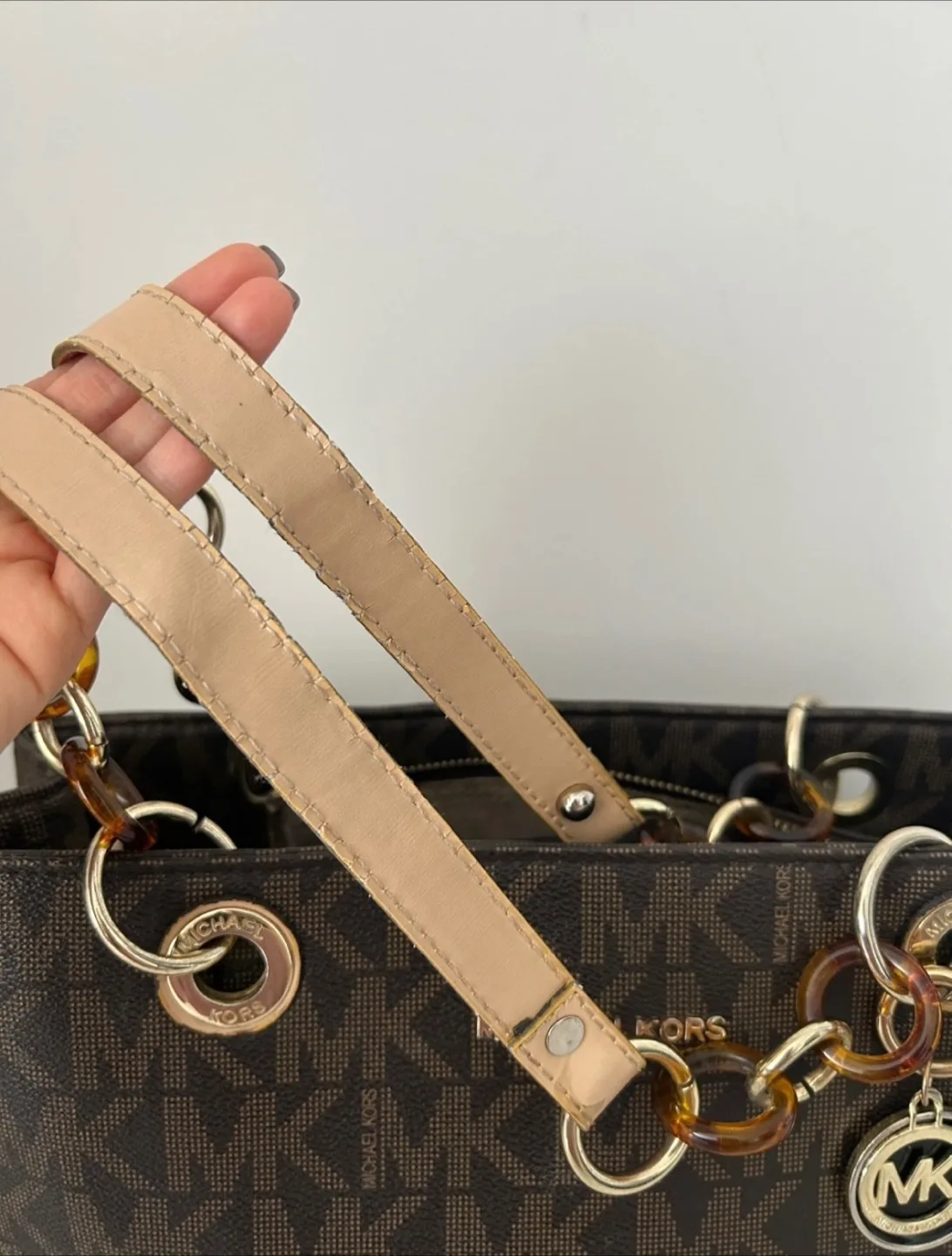 Michael Kors Brown Satchel Bag image indicator(3)