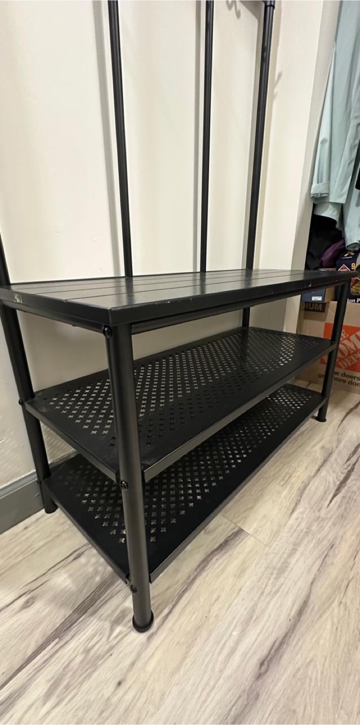 IKEA Hallway Bench with Shoe Rack and Coat Hooks - photo 2