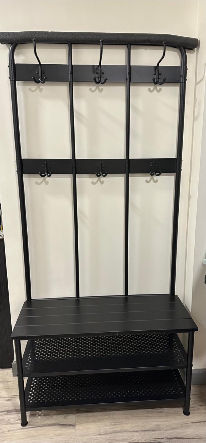 IKEA Hallway Bench with Shoe Rack and Coat Hooks
