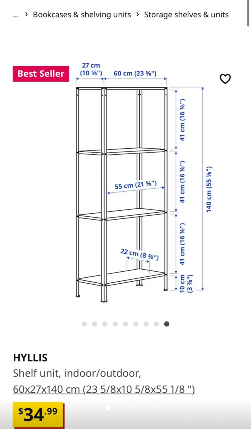 IKEA HYLLIS Shelving Unit - Grey Metal - photo 4