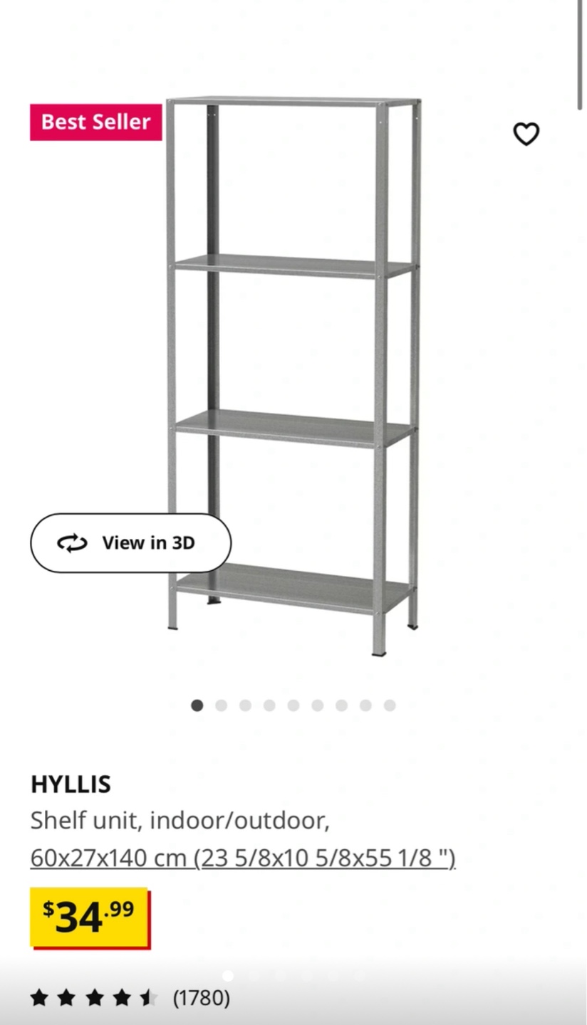 IKEA HYLLIS Shelving Unit - Grey Metal