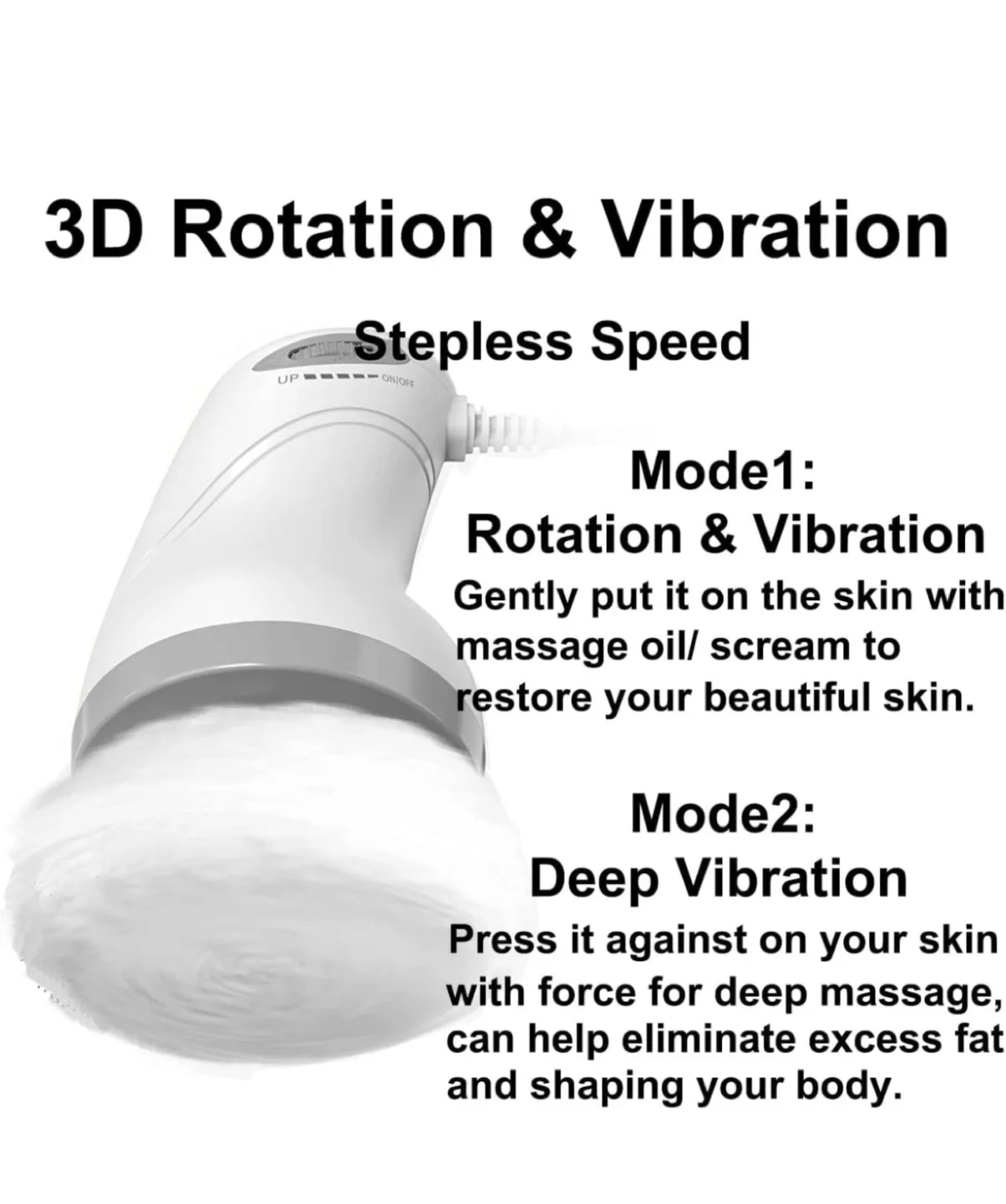 BUSHPIN Cellulite Massager with 3 Replaceable Heads image indicator(4)