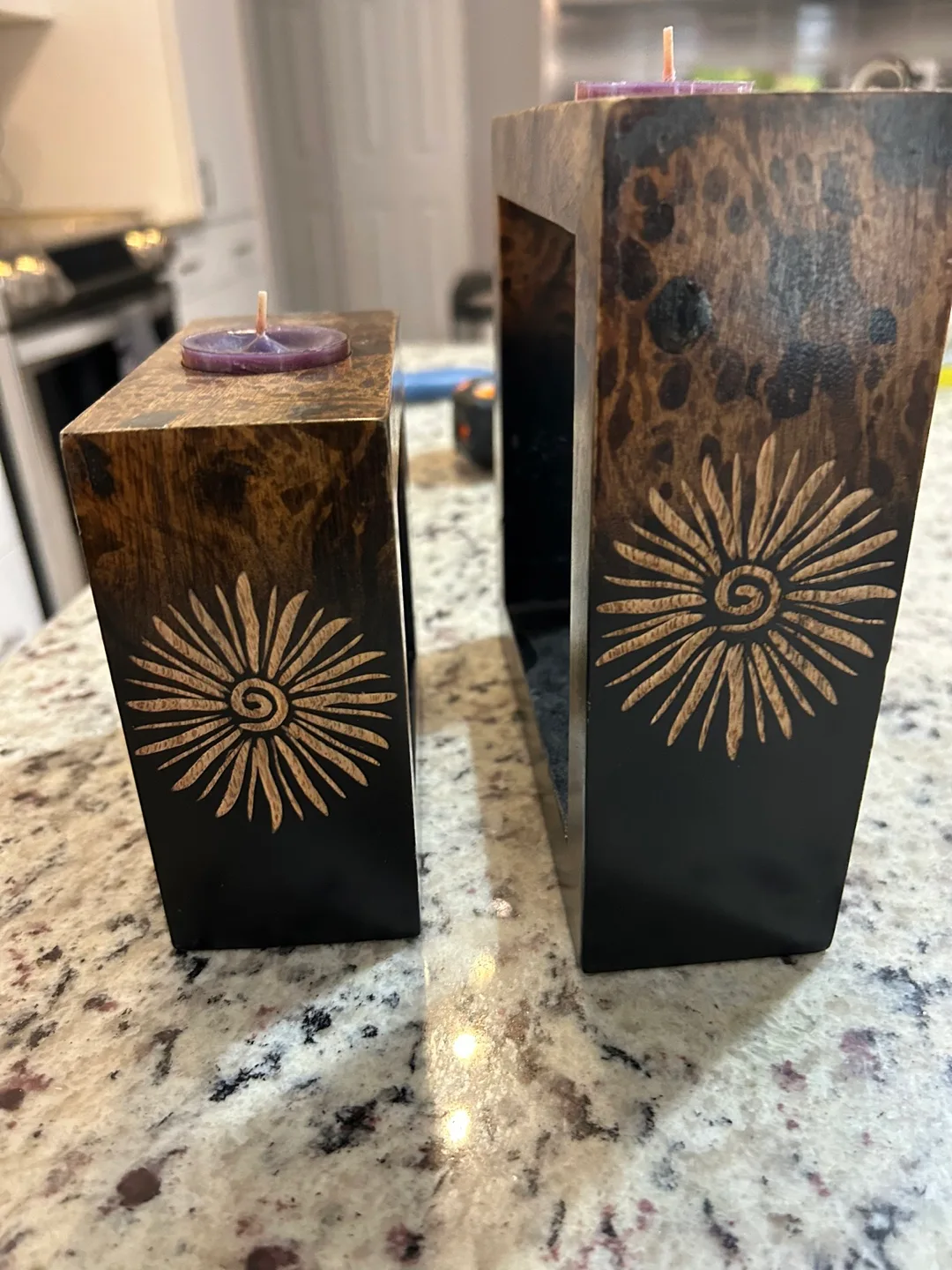 Wooden Candle Holders Set of Two image indicator(4)