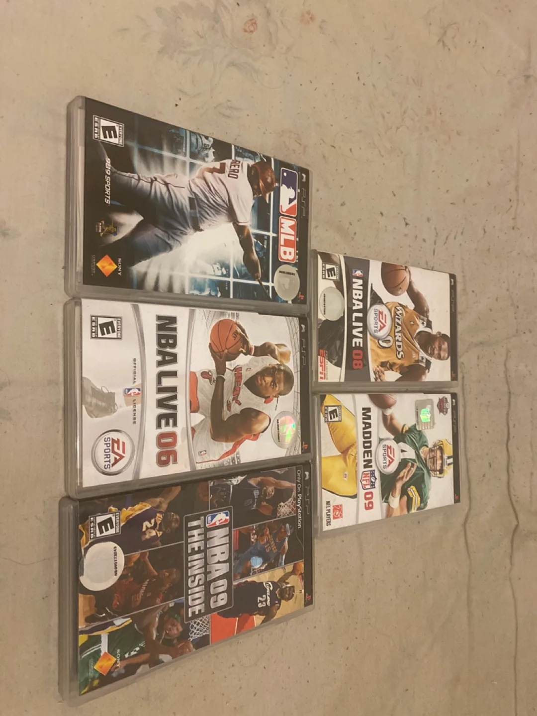 5 PSP Sports Games Lot - MLB, NBA Live, Madden