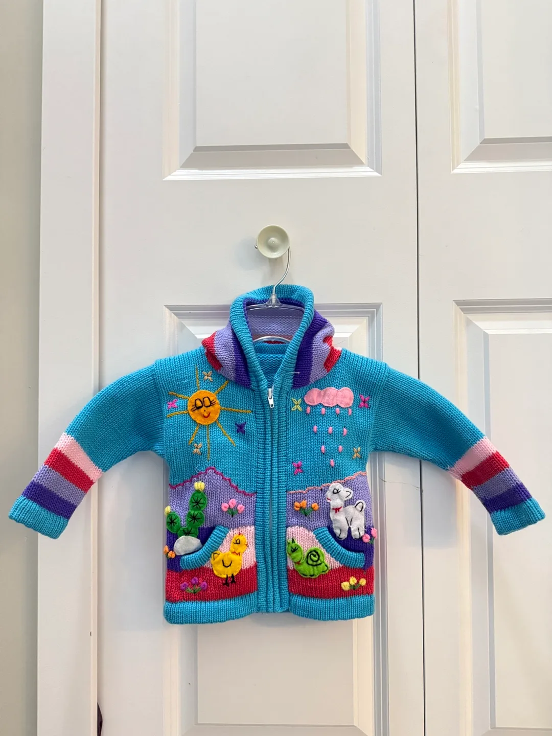 Brand New Handmade Alpaca Wool Children's Zip-Up Sweater thumbnail