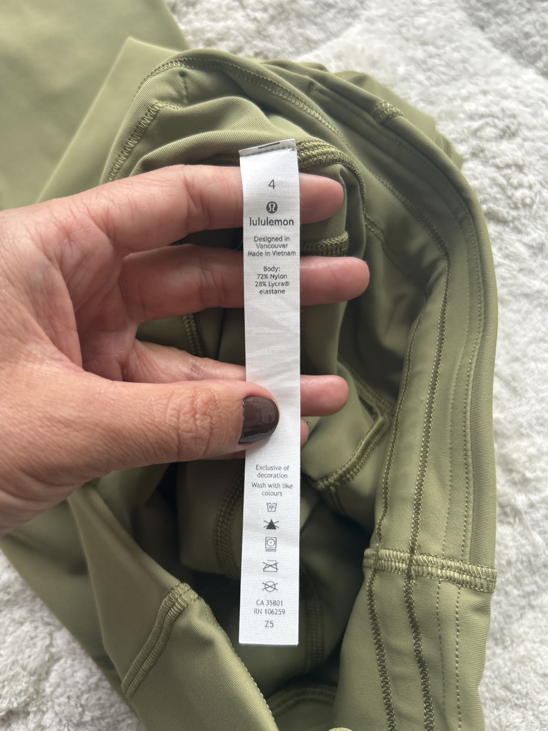 Lululemon High-Rise Leggings - Size 4 - Olive Green - photo 3