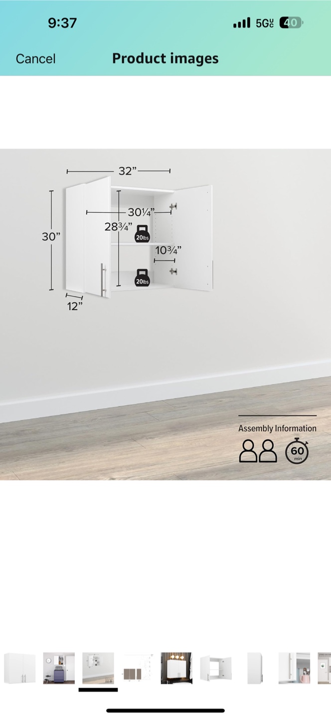 White Wall Cabinet with Two Doors - photo 5