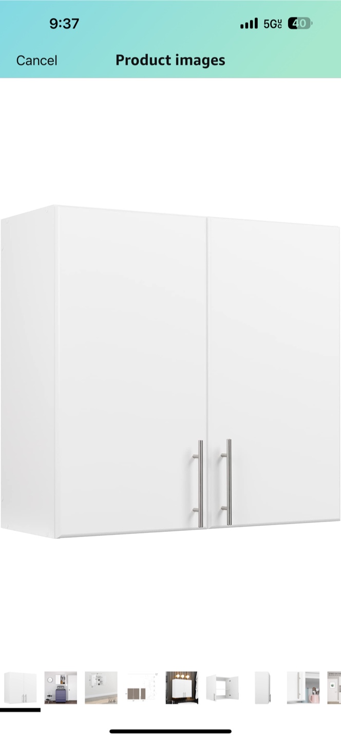 White Wall Cabinet with Two Doors - photo 3