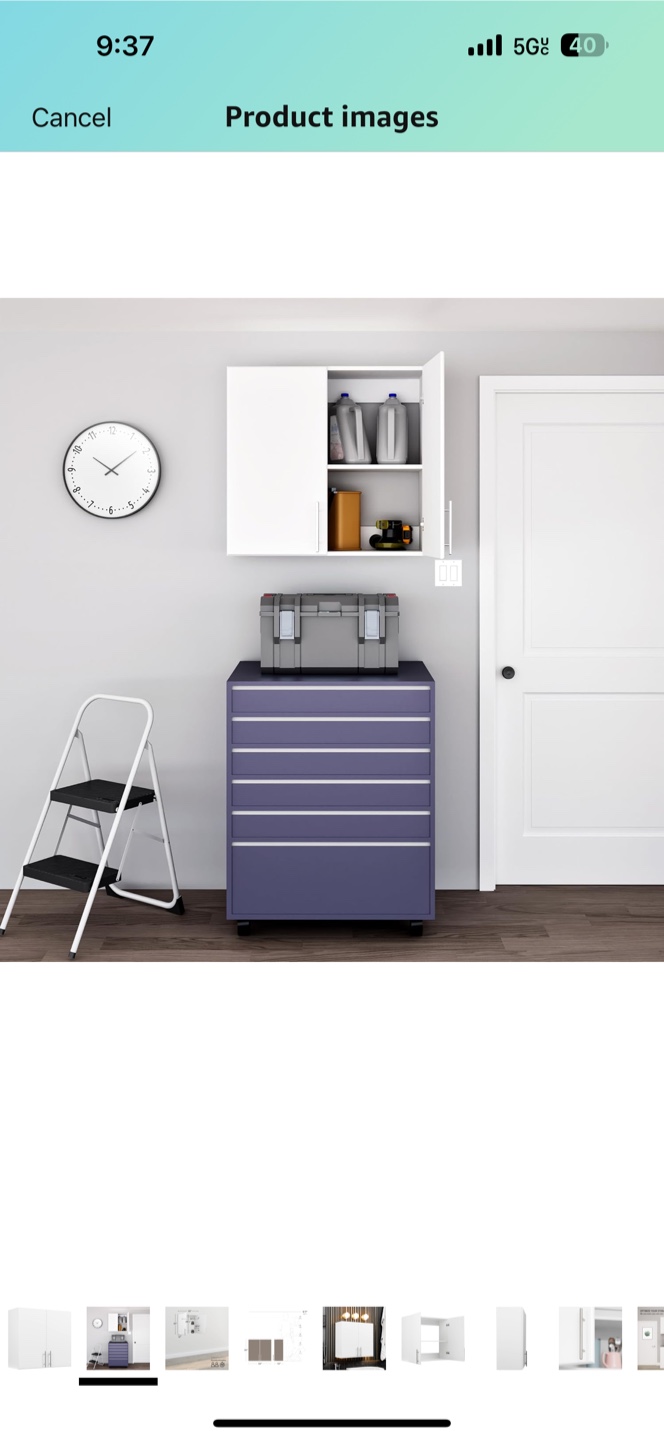 White Wall Cabinet with Two Doors - photo 2