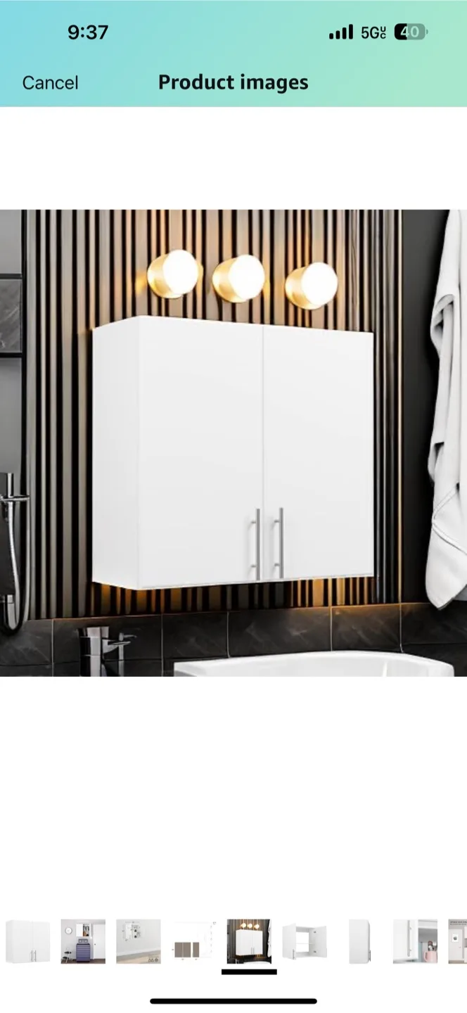 White Wall Cabinet with Two Doors thumbnail
