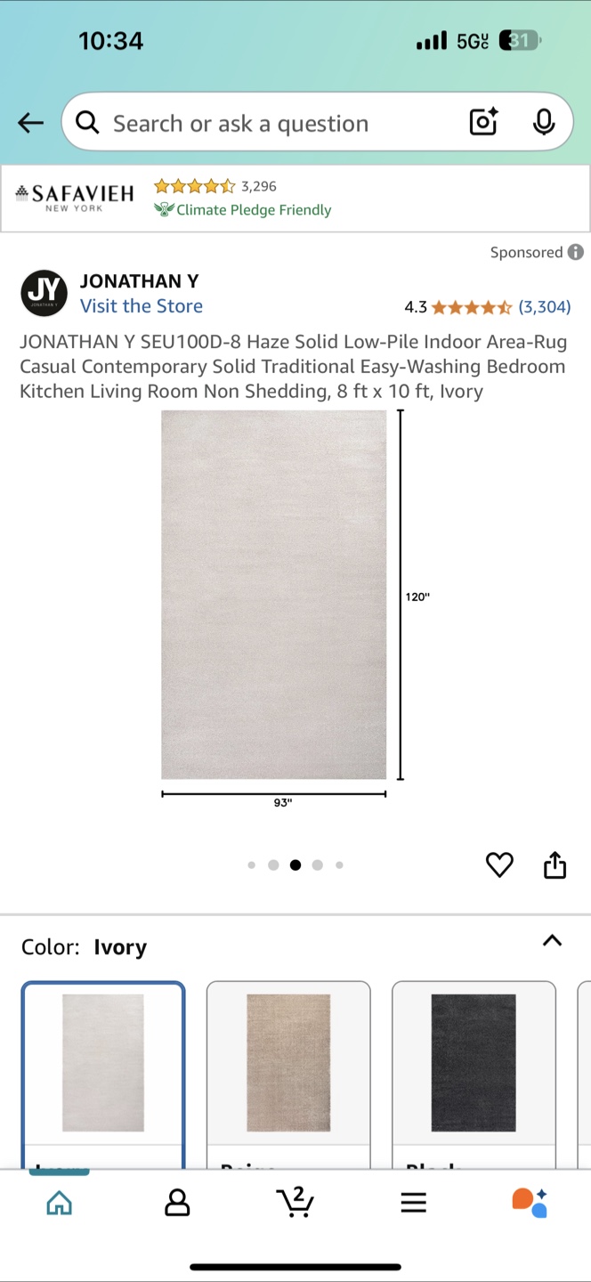 Jonathan Y SEU100D-8 Haze Solid Low-Pile Indoor Area Rug - photo 5