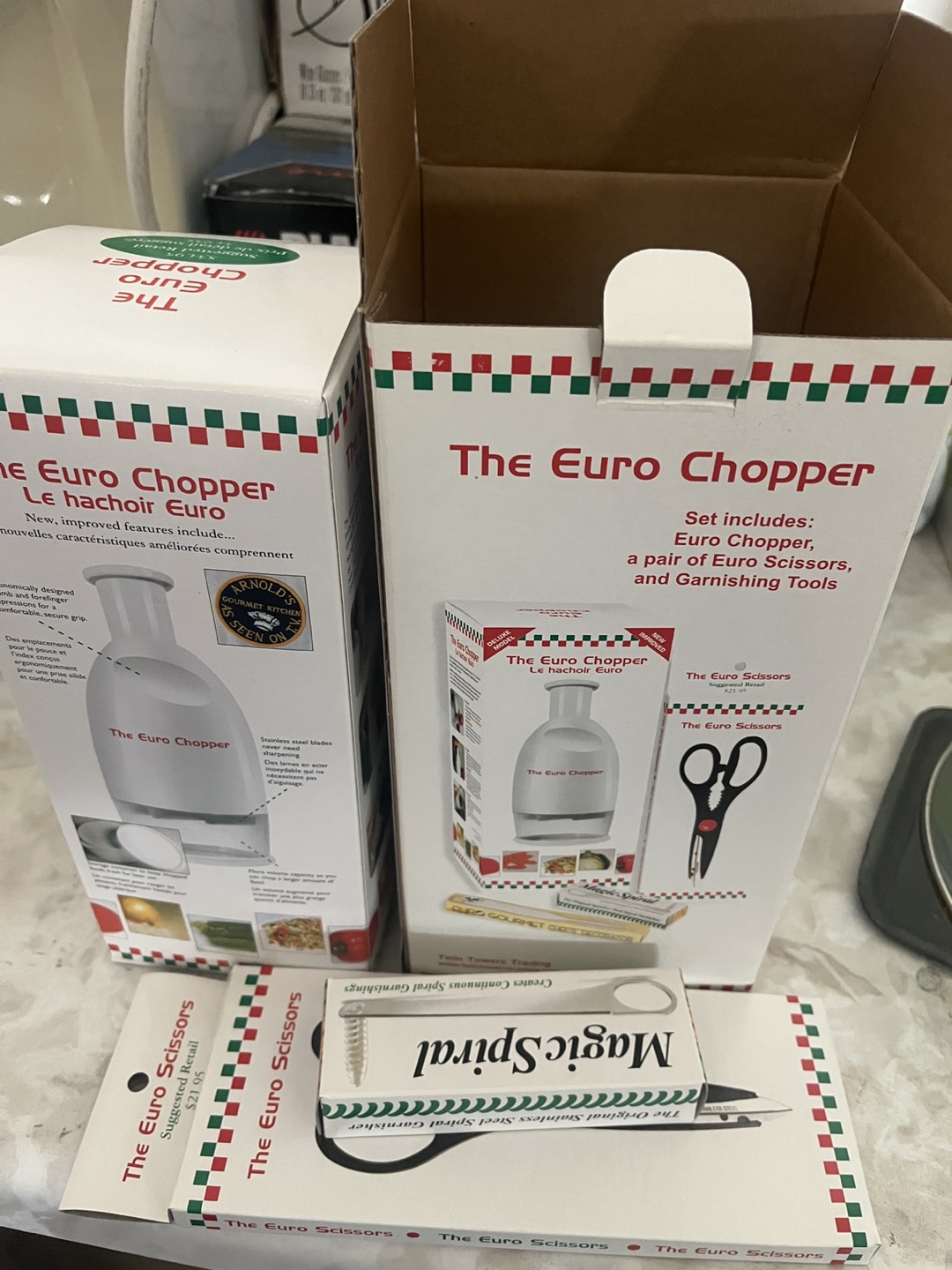 The Euro Chopper with Euro Scissors and Garnishing Tools