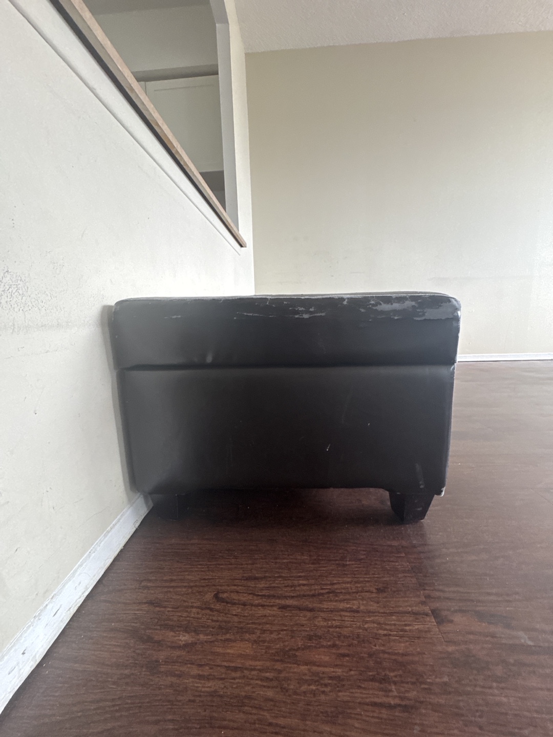 Brown Leather Storage Ottoman - photo 2