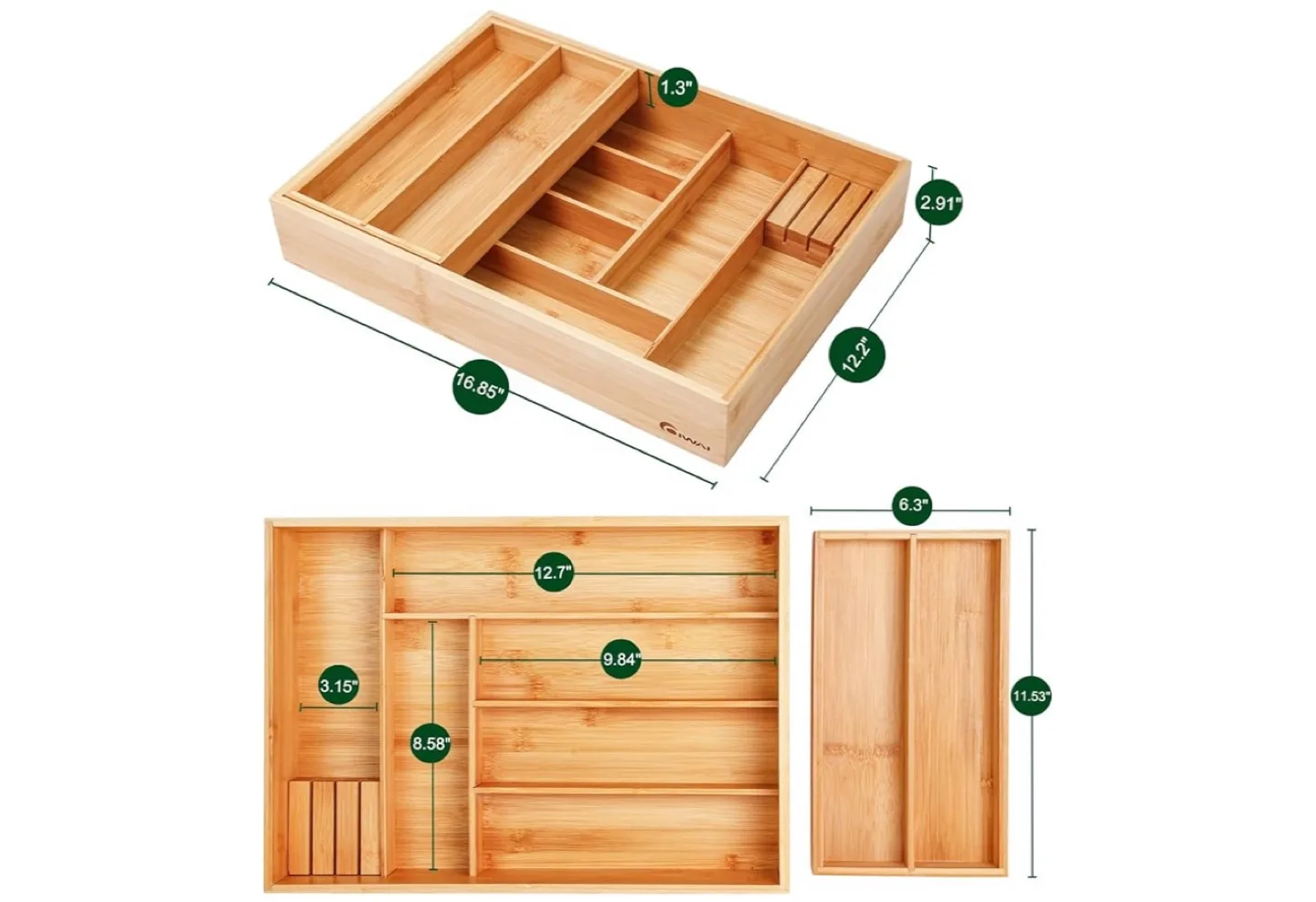 Bamboo Drawer Organiser - Cutlery Tray image indicator(3)