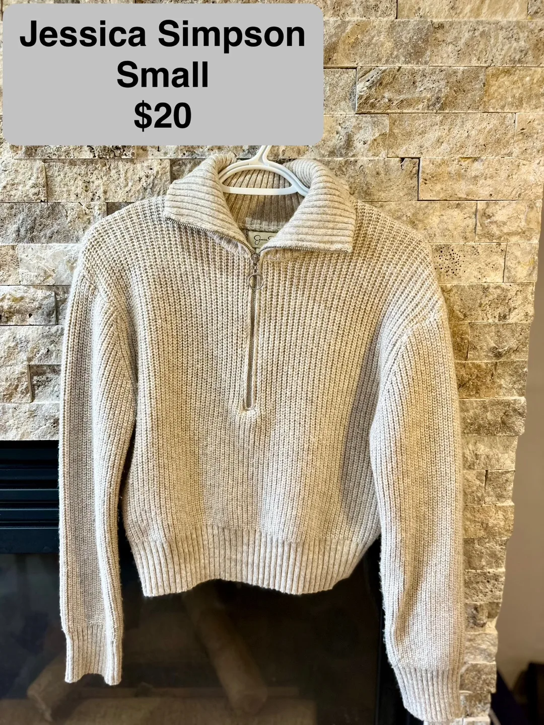 Jessica Simpson Beige Knit Sweater - Size Small thumbnail