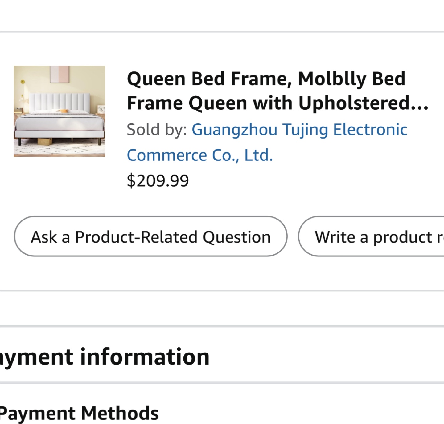 Queen Size Upholstered Bed Frame - photo 4