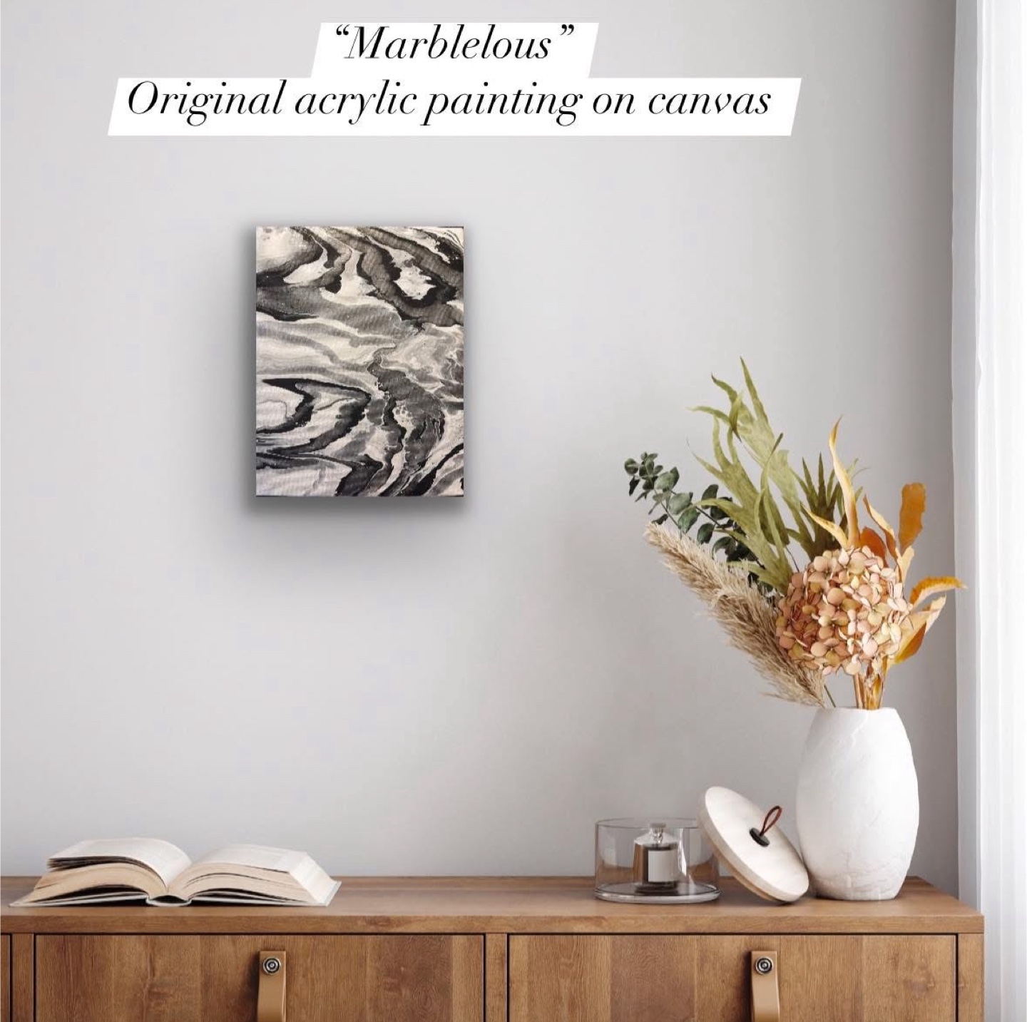 Original Acrylic Painting on Canvas - Marbleous