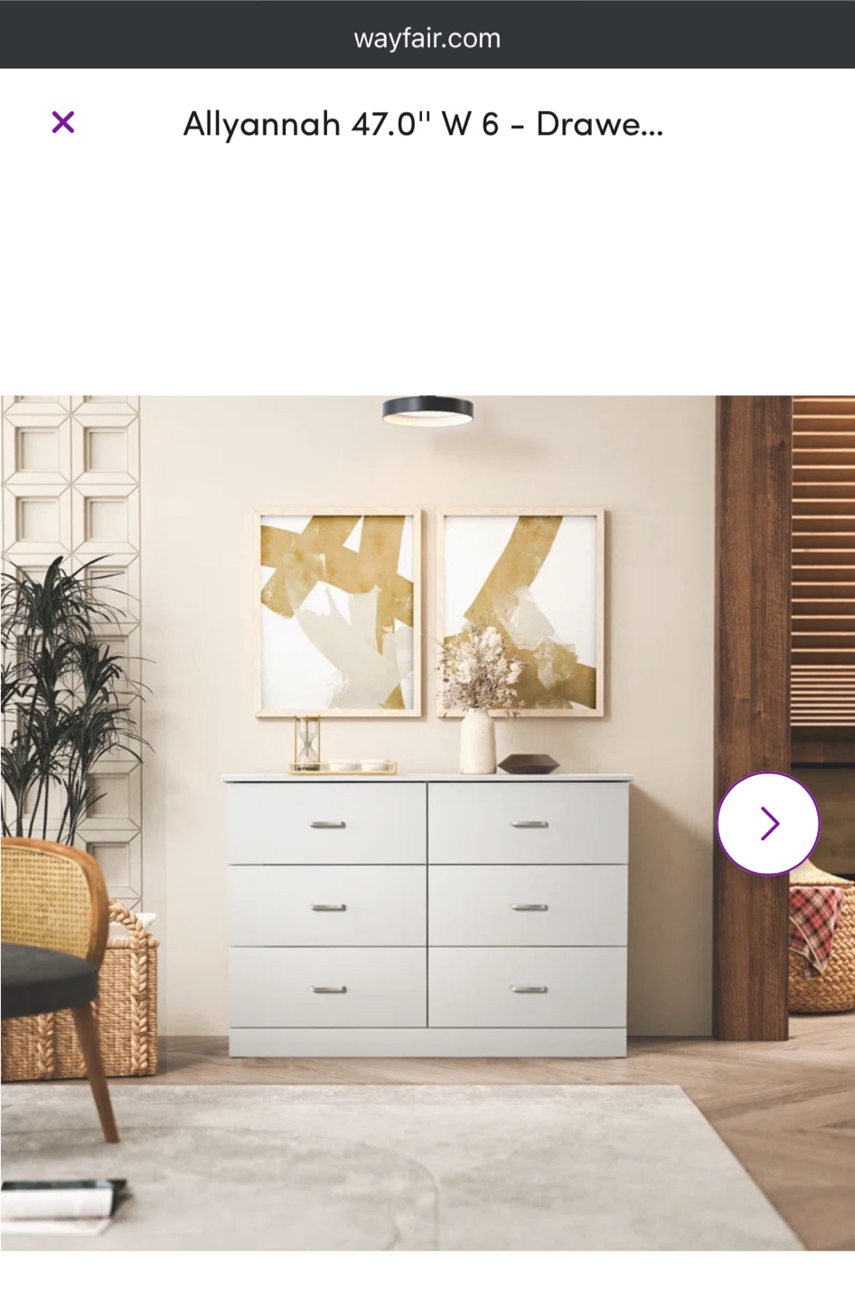 Allyannah 6-Drawer Dresser - White - photo 5