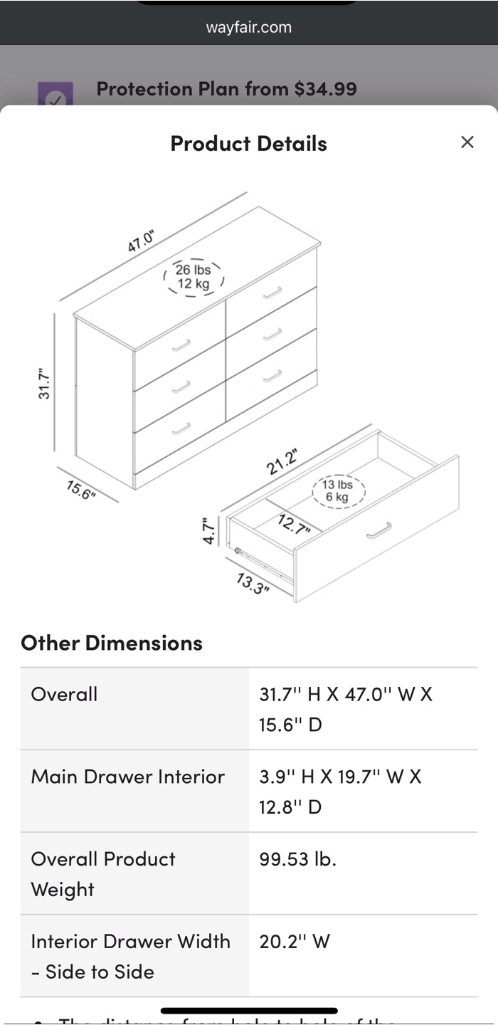Allyannah 6-Drawer Dresser - White - photo 2