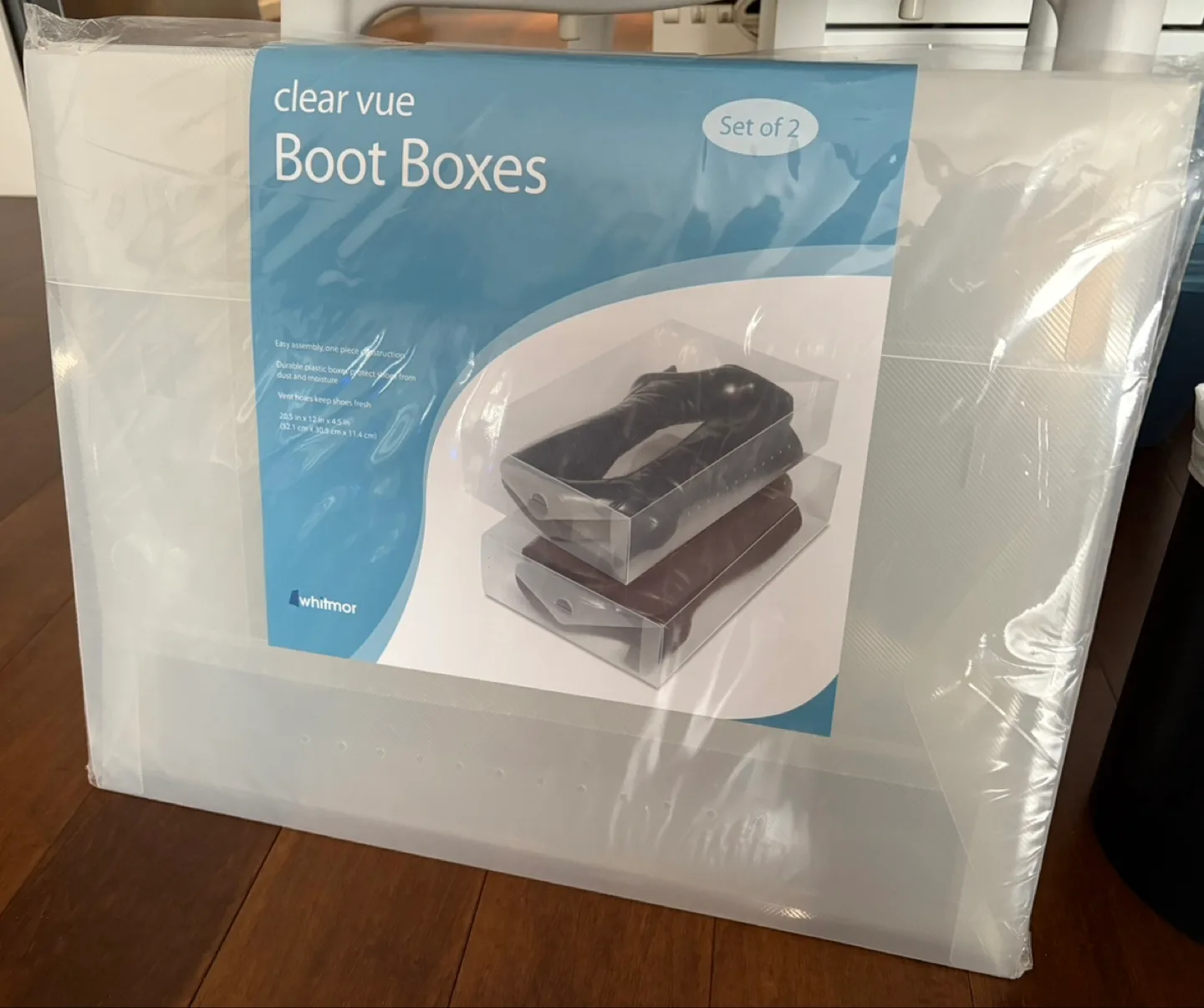 Whitmor Clear Vue Collection Boot Boxes - Set of 2