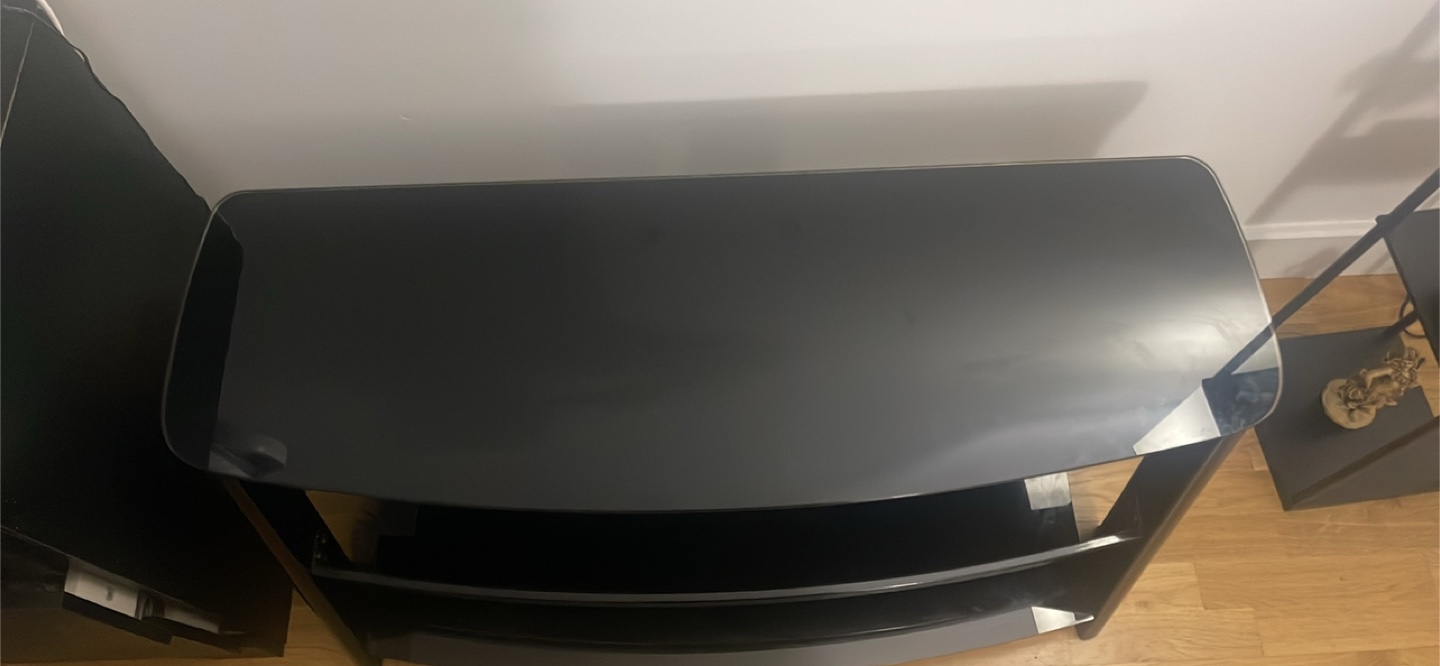 Black Glass TV Stand