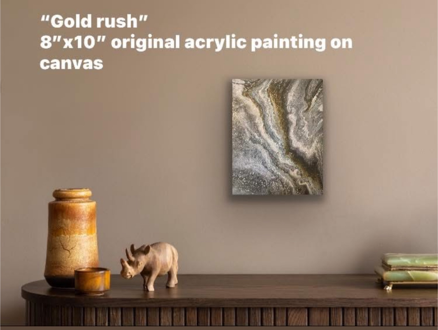 Original Acrylic Pour Painting - Gold Rush - photo 2
