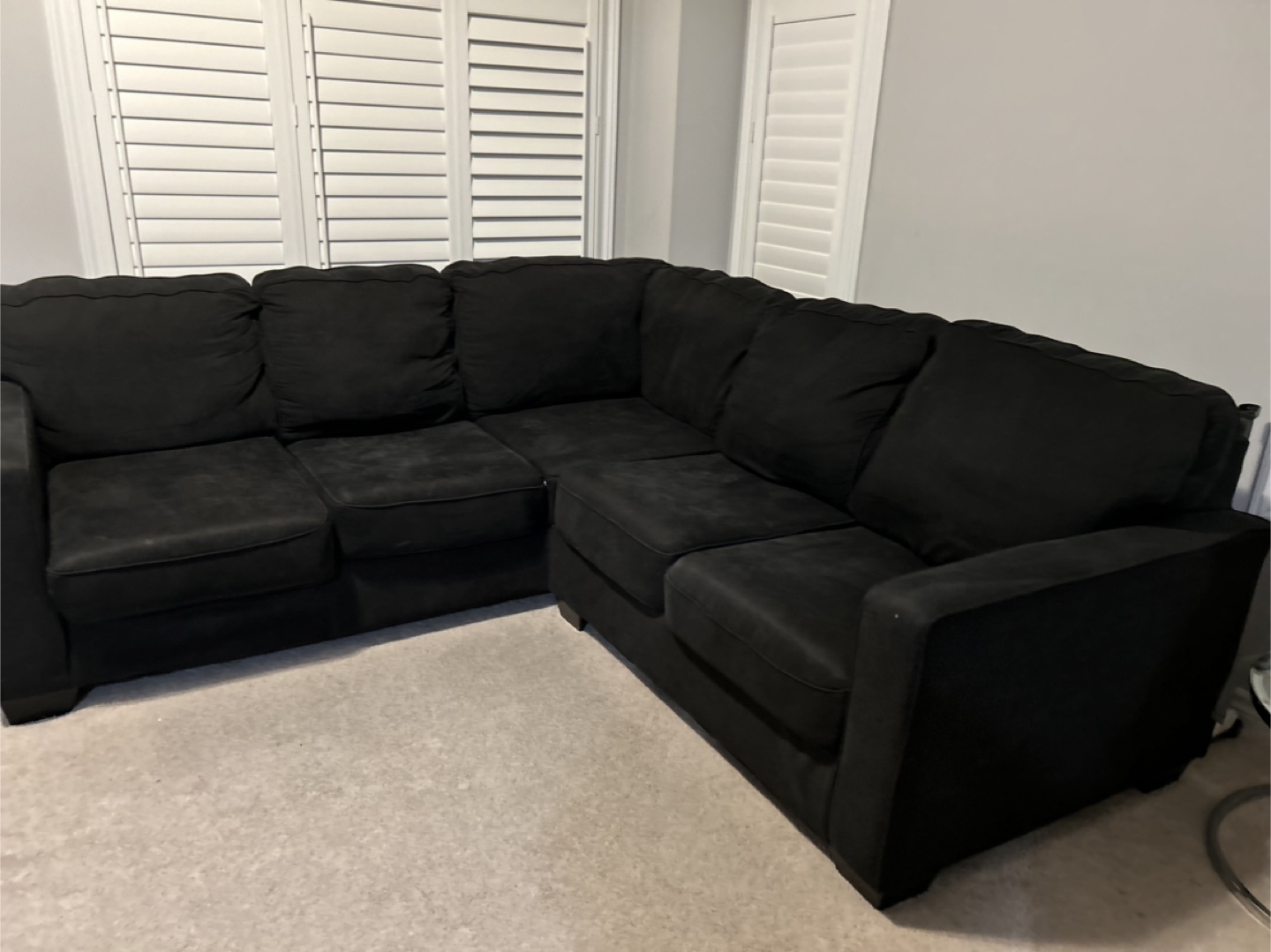 Black L-Shaped Sectional Sofa