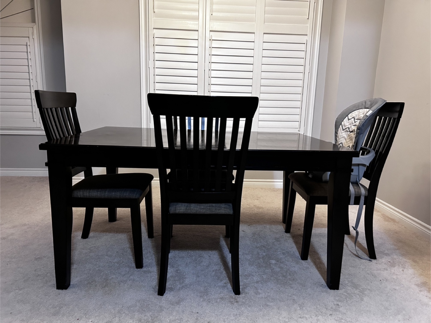 Black Dining Table Set with Four Chairs - photo 2