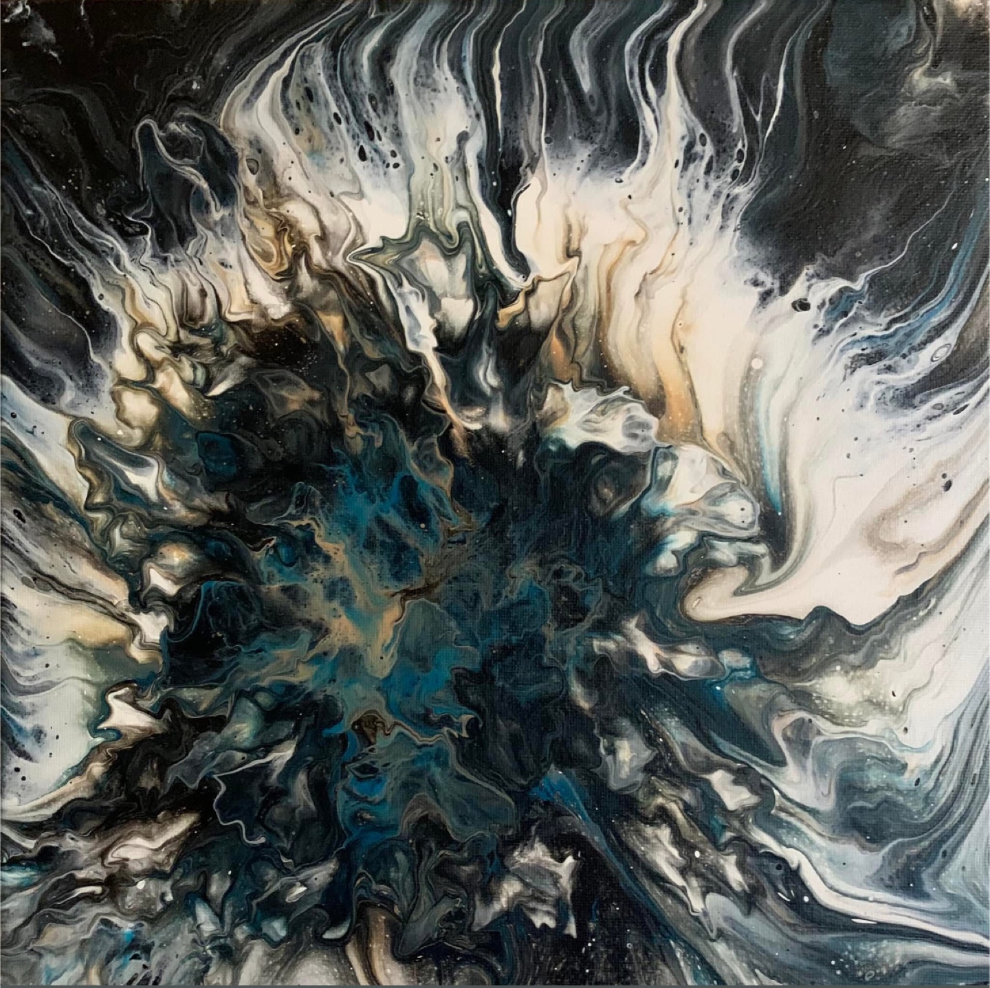Original Acrylic Pour Painting - Flower Puss - photo 2