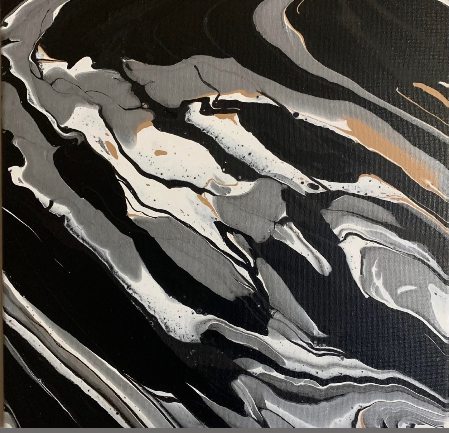 Original Acrylic Pour Painting - Zebra Stripes - photo 2