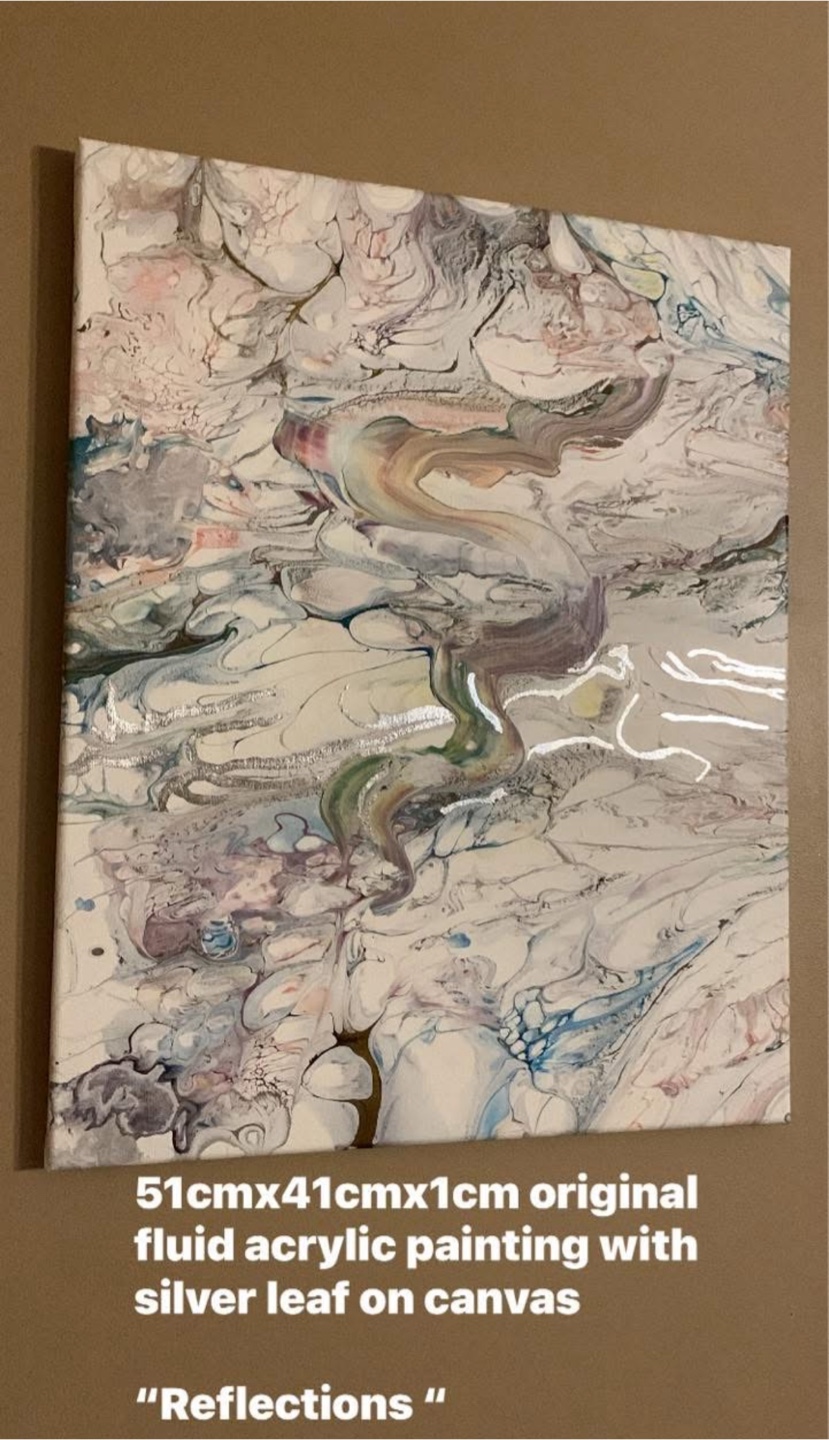 Original Fluid Acrylic Painting - Reflections - photo 2