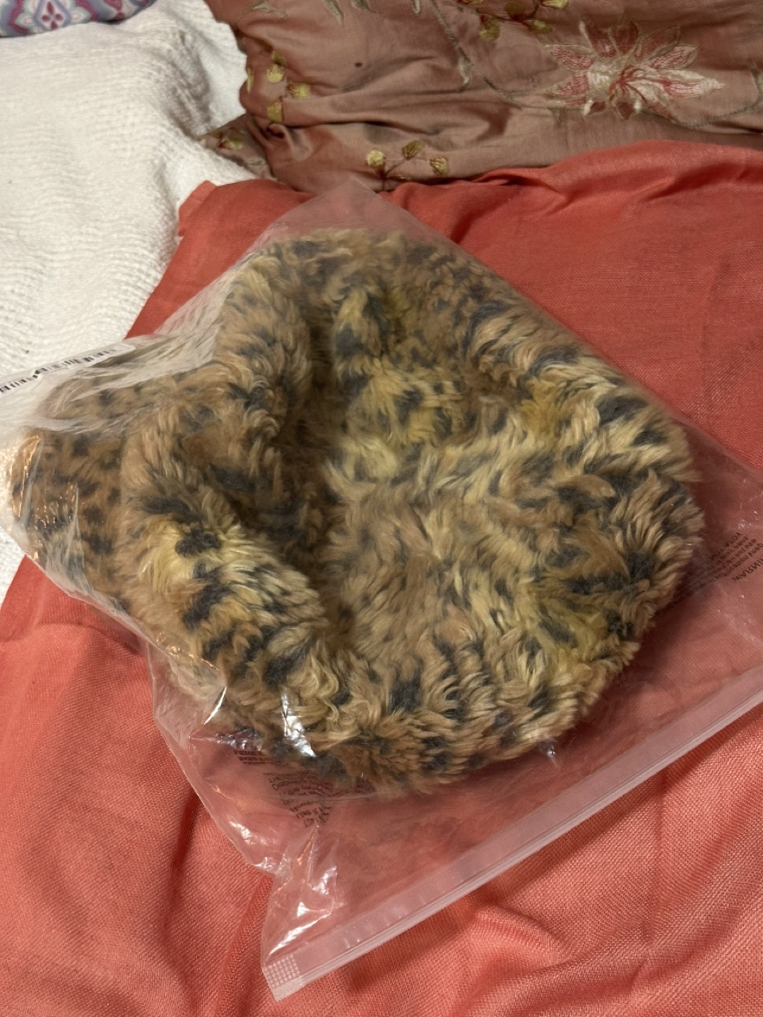 Fuzzy Leopard Print Newsboy Cap - photo 3