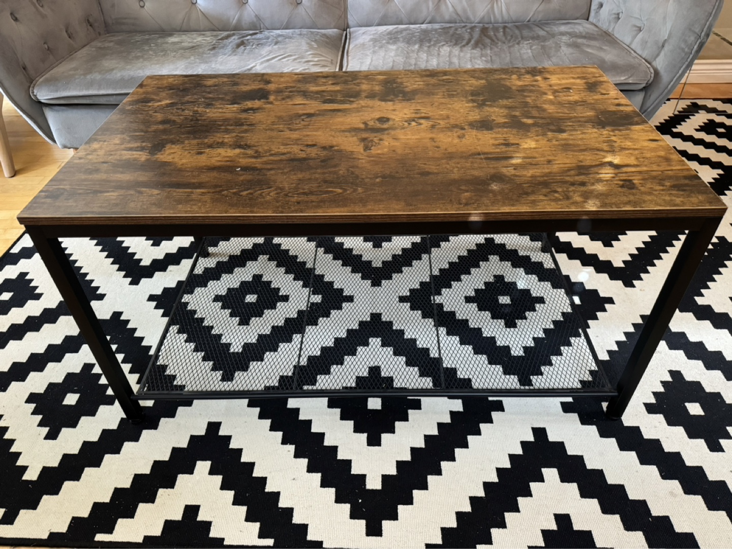 Coffee Table with Metal Shelf