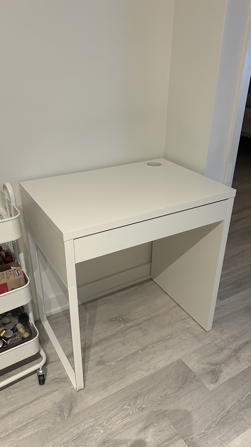 White IKEA Desk with Drawer