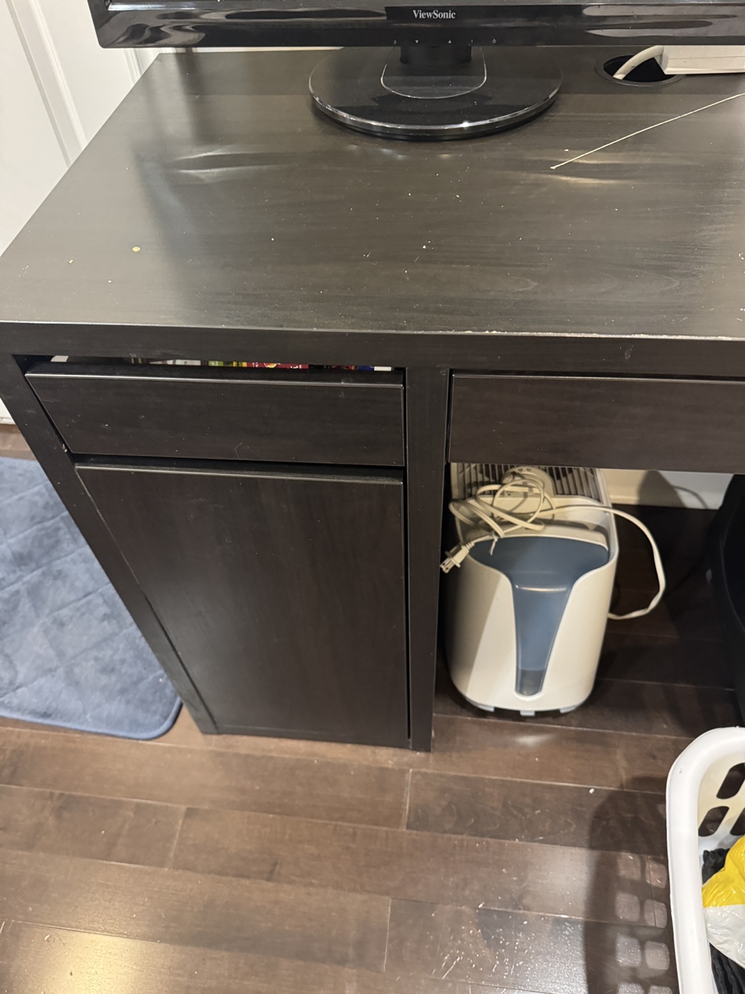 IKEA Dark Brown Desk with Drawers - photo 3