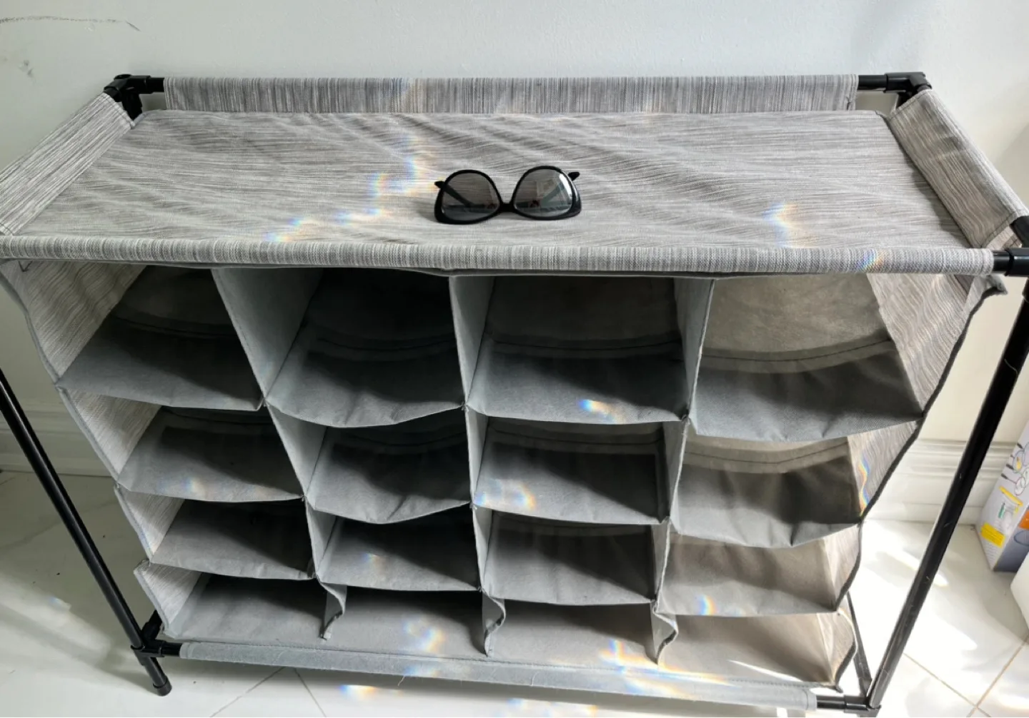 KSP Softstor 'Linen Look' Fabric Shoe Cabinet (Grey) image indicator(4)