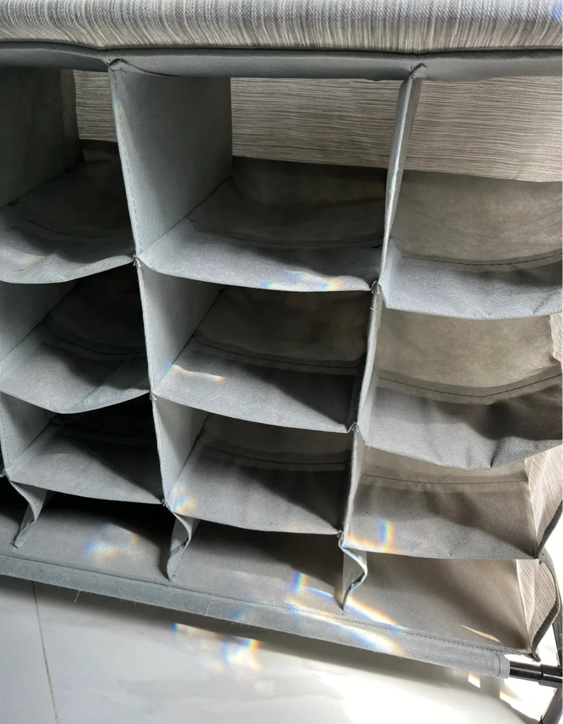 KSP Softstor 'Linen Look' Fabric Shoe Cabinet (Grey) image indicator(2)