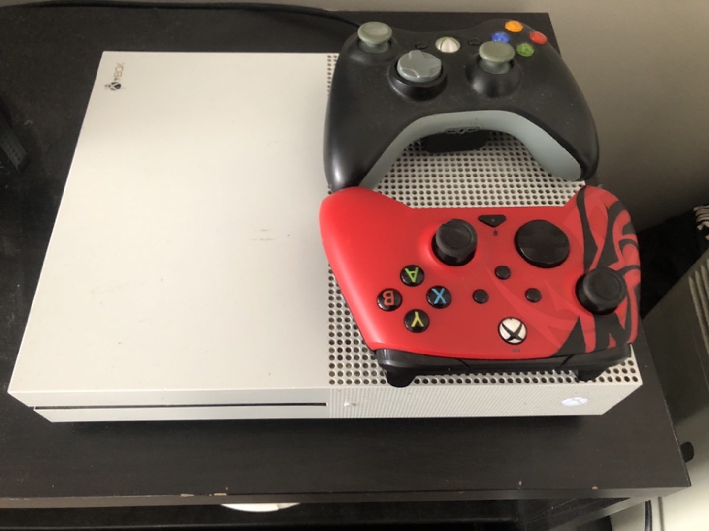 Xbox One S Console with red controller