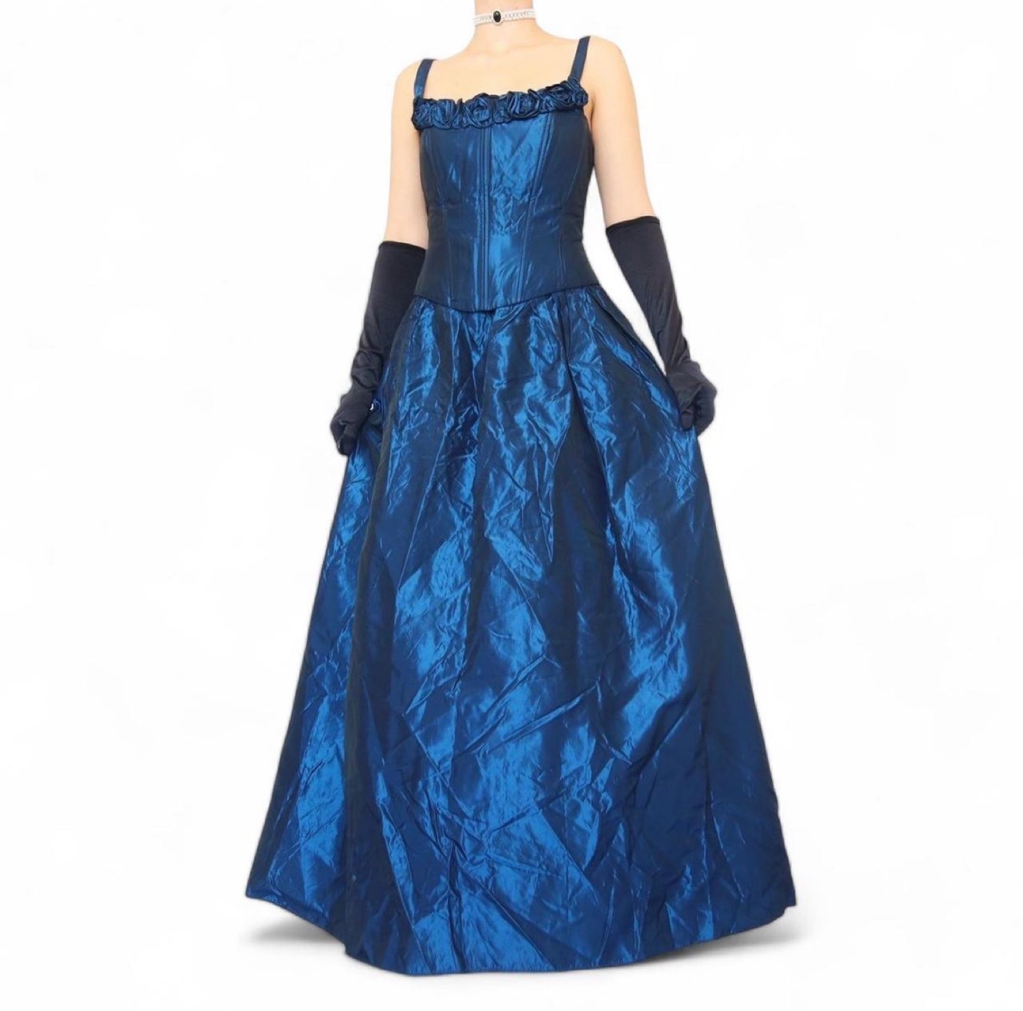 Vintage Teal Blue Ball Gown Prom Dress Sz M