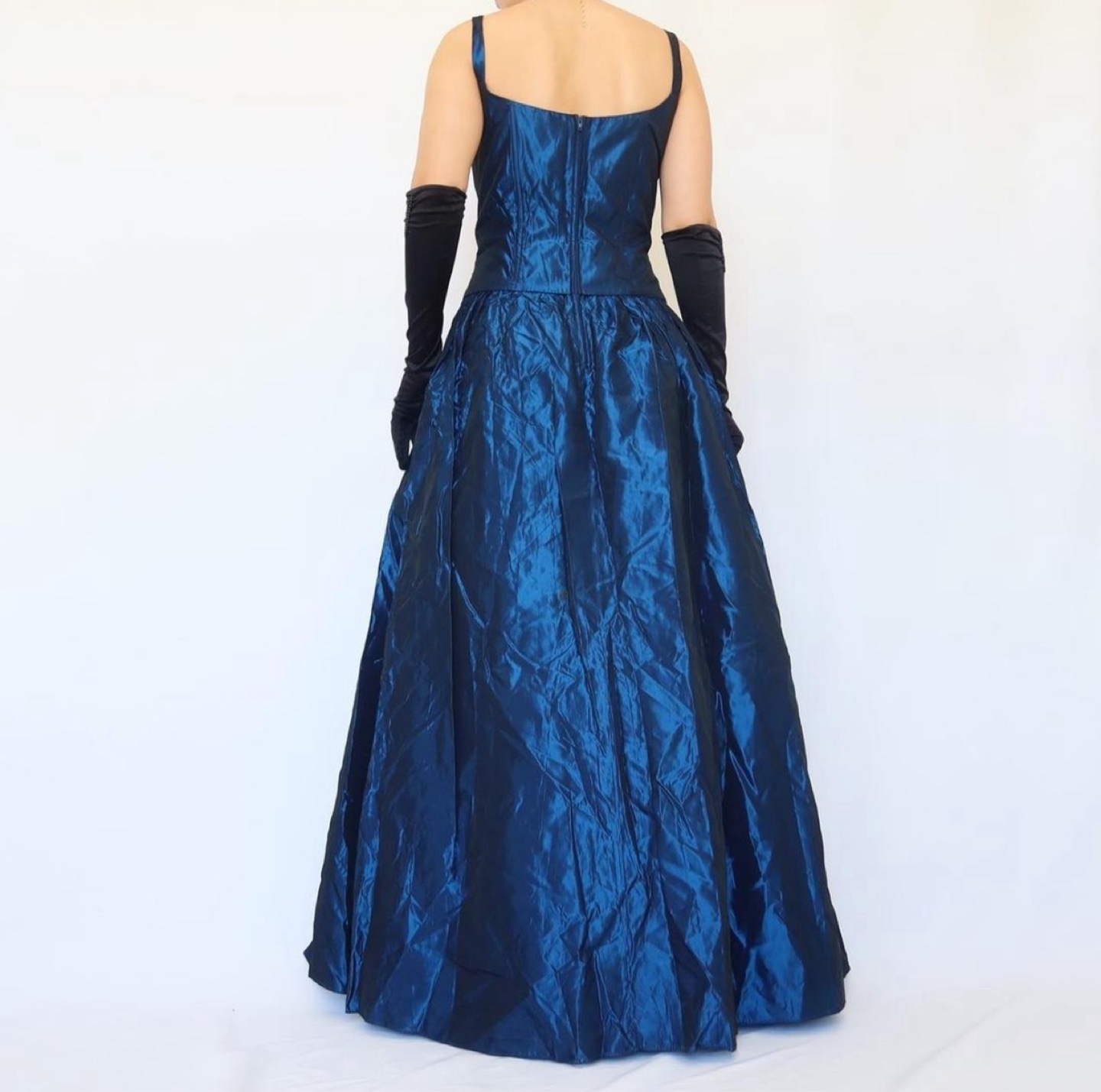Vintage Teal Blue Ball Gown Prom Dress Sz M - photo 2